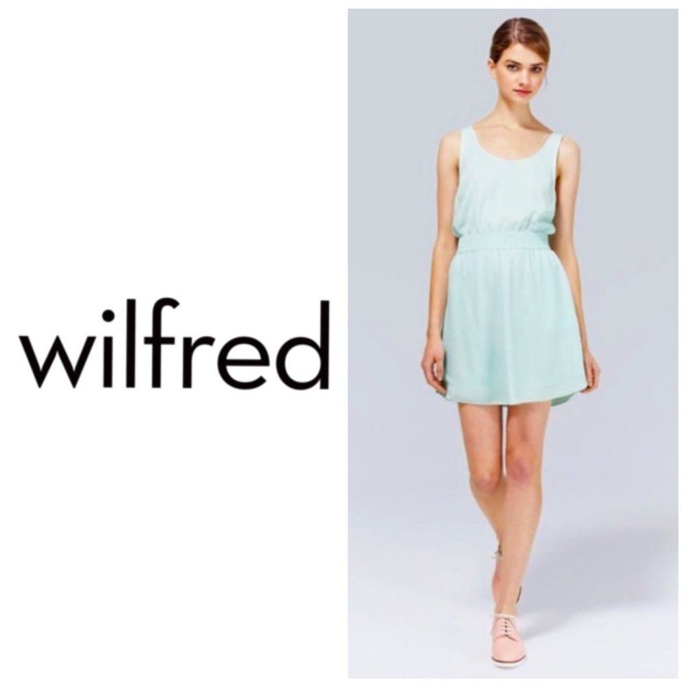 ARITZIA WILFRED Mint Green Open Back Dress